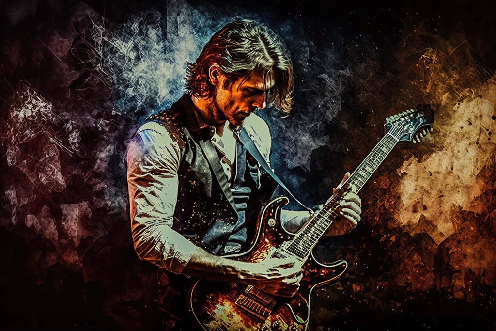 attractive guitar player