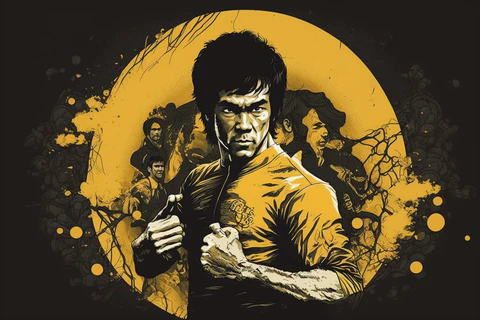 illustration of bruce lee