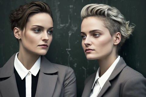 charming, stylish lesbian couple