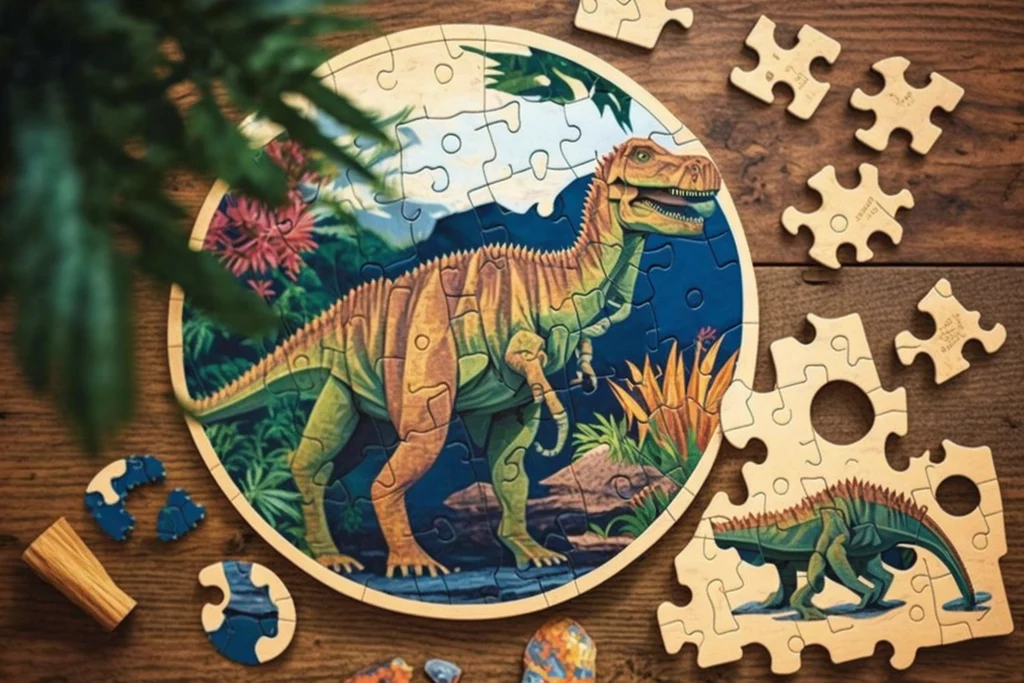 a dinosaur puzzle for kids