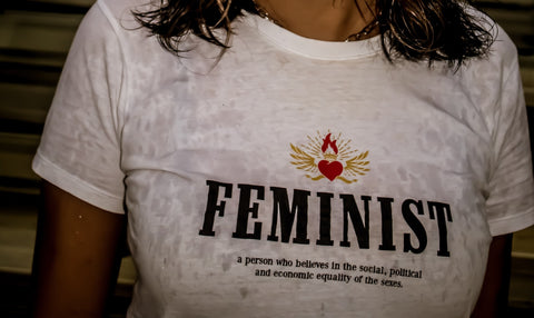 the definition of 'feminist' on a t-shirt