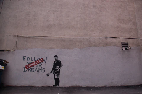 'follow your dreams' by banksy