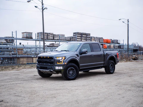 a black ford raptor