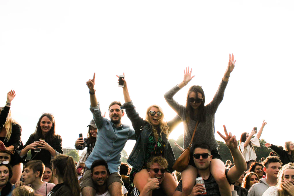 group of people at a summer festival