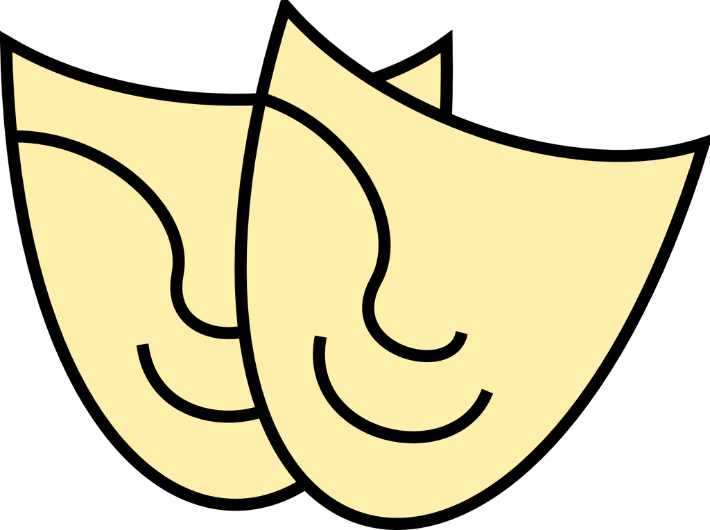 two happy masks