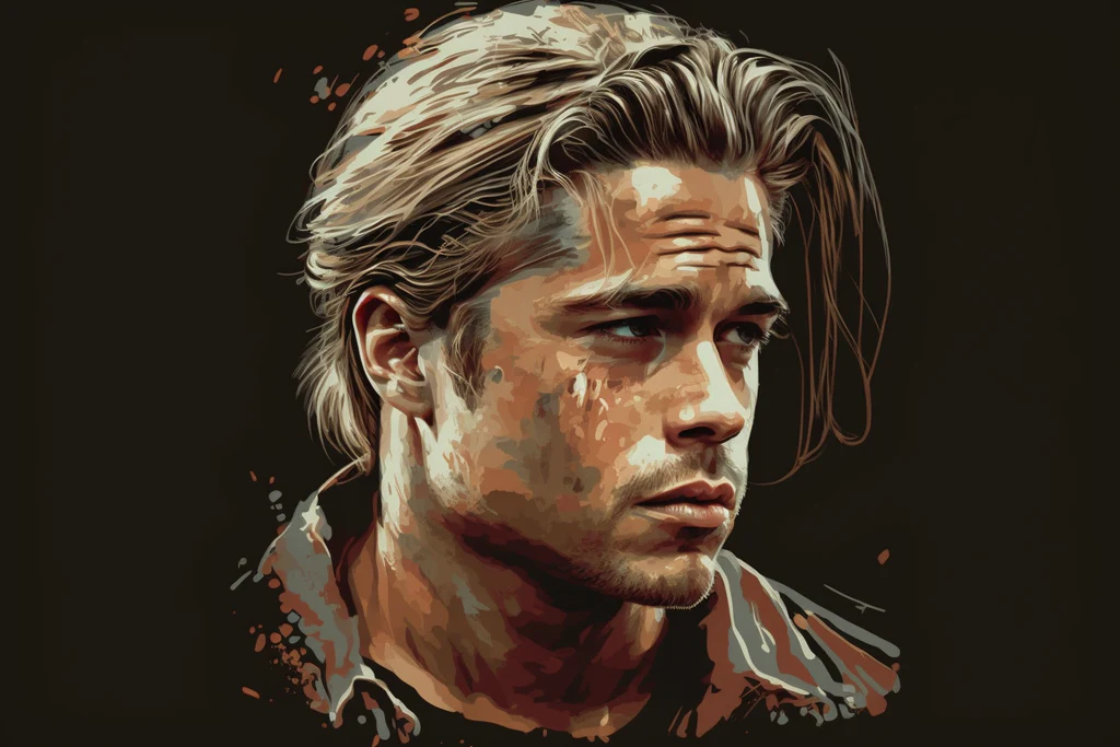 illustration of an iconic brad pitt