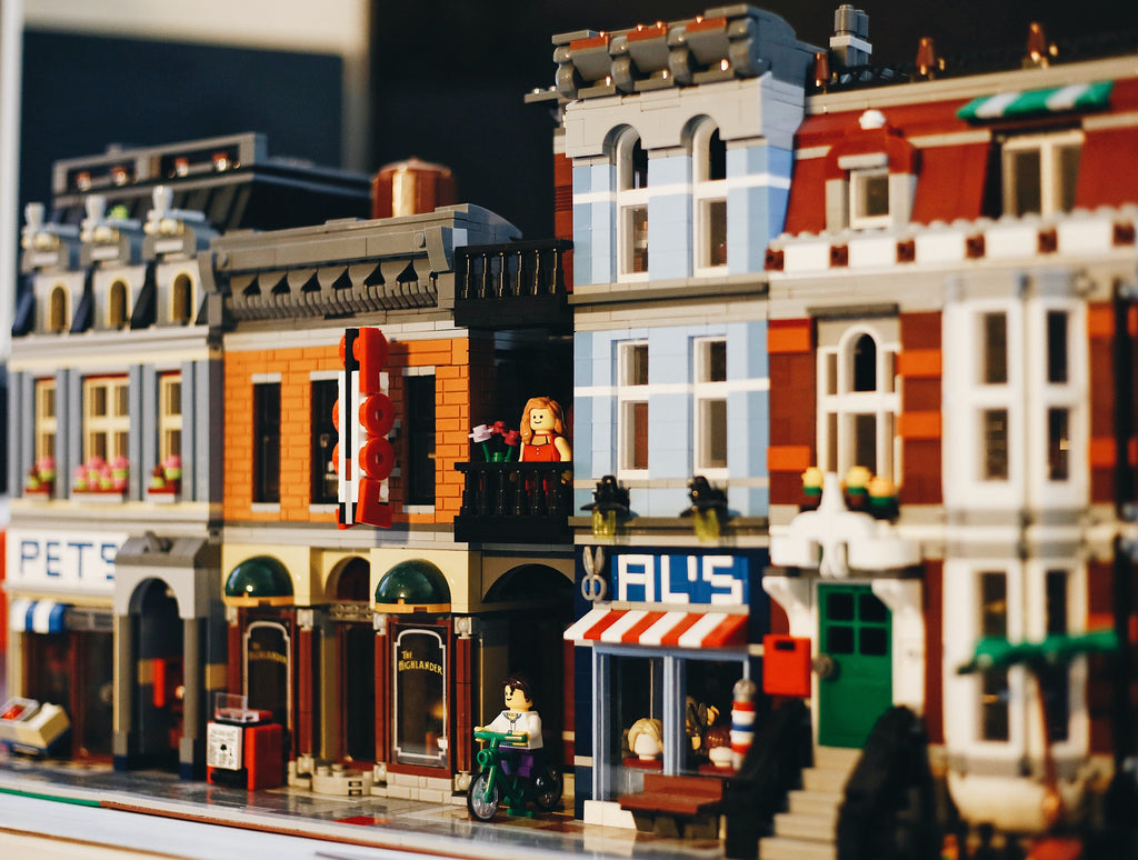 a colorful lego city