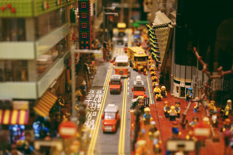 a colorful lego street