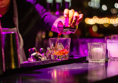 a glass of liquor