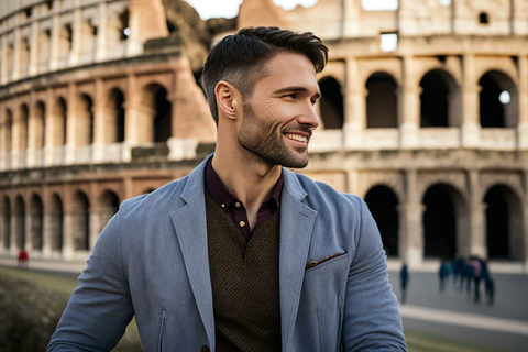 a handsome man in rome
