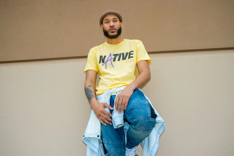 a young man in streetwear