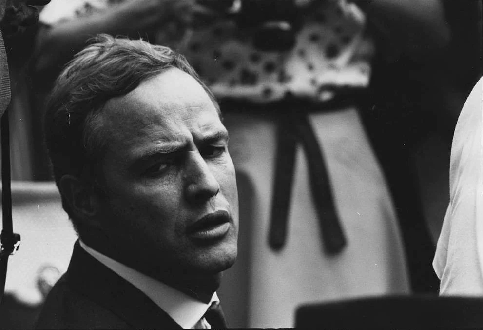 black and white photo of marlon brando