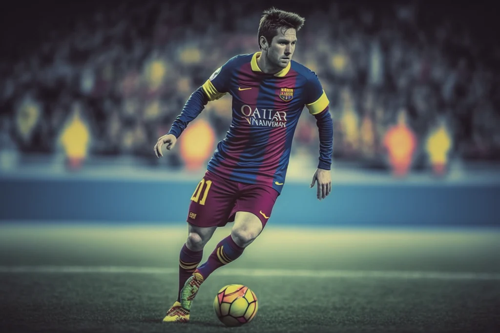 leo messi playing a football