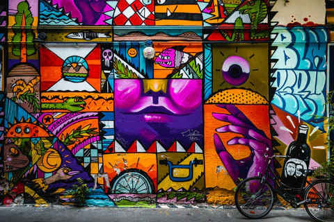 the colorful mural art