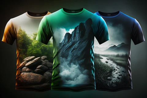 three nature printed t-shirt