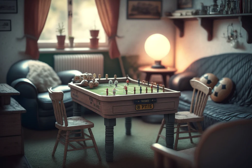 table football in a cozy room