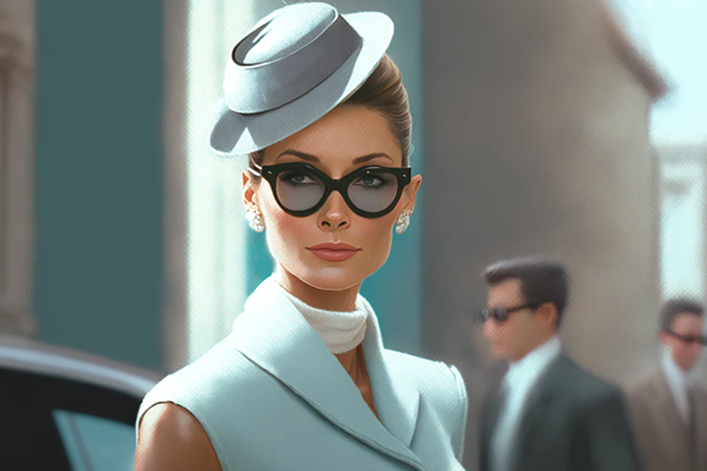 pretty woman wearing an outfit from 'breakfast at tiffany's '