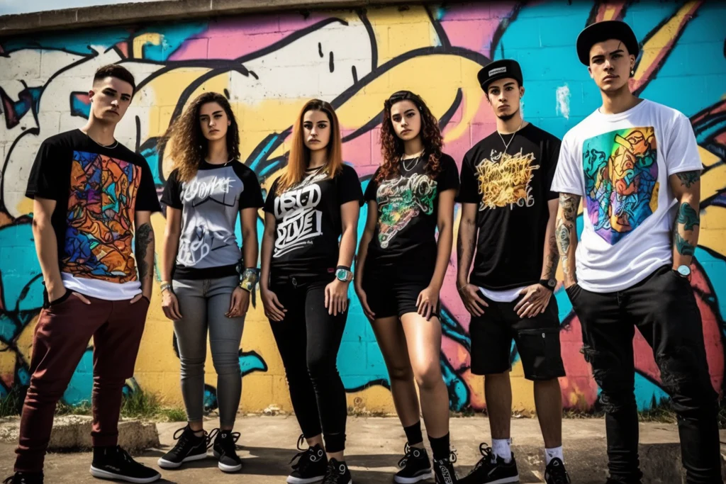 young people in art t-shirts