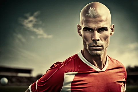 a football player in a red tight jersey