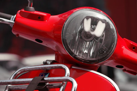 red vespa outside