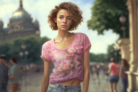 a short haired woman in shorts