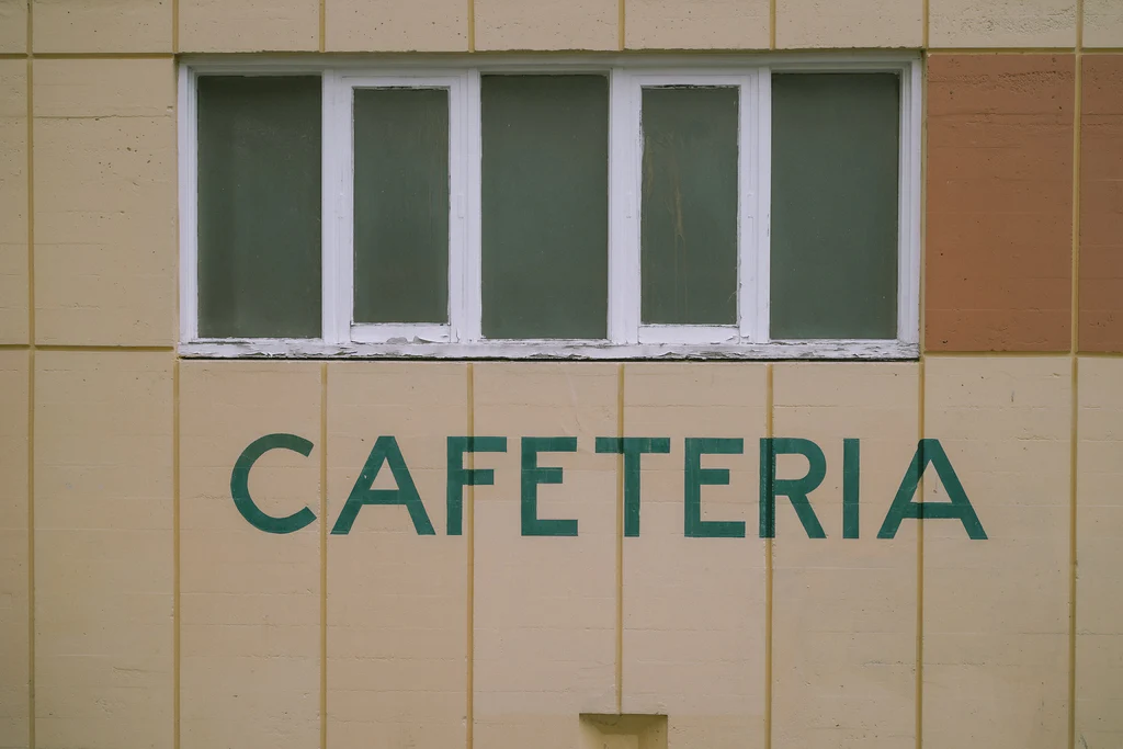 vintage sign for 'cafeteria'