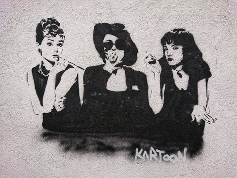 stencil art on the wall