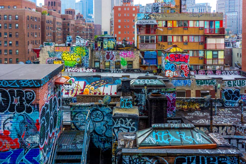 colorful street art on buildings