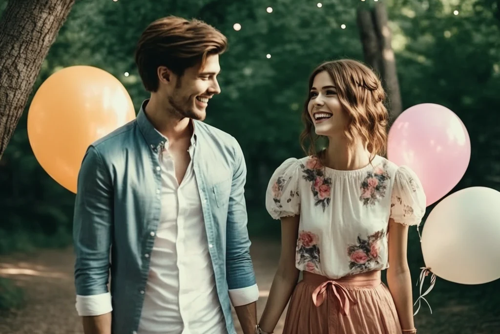 stylish couple's engagement party