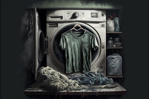tshirt and washing machine
