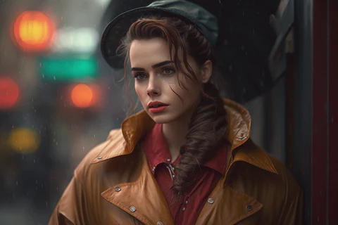 pretty woman in a vintage outfit