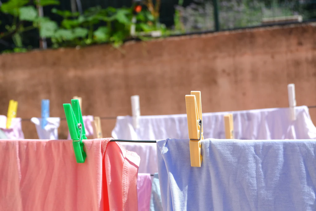 washed t-shirts on the line