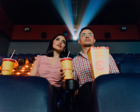 watching a movie in the cinema