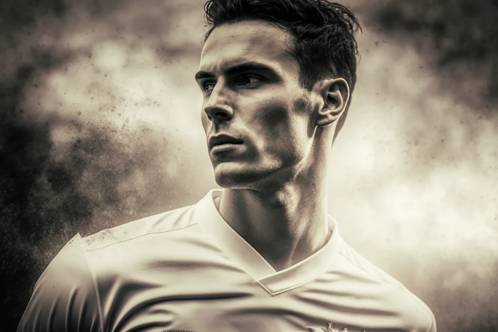 a football player in a white tight jersey