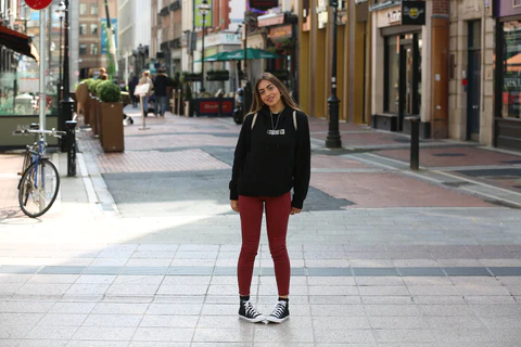 pretty woman in streetwear