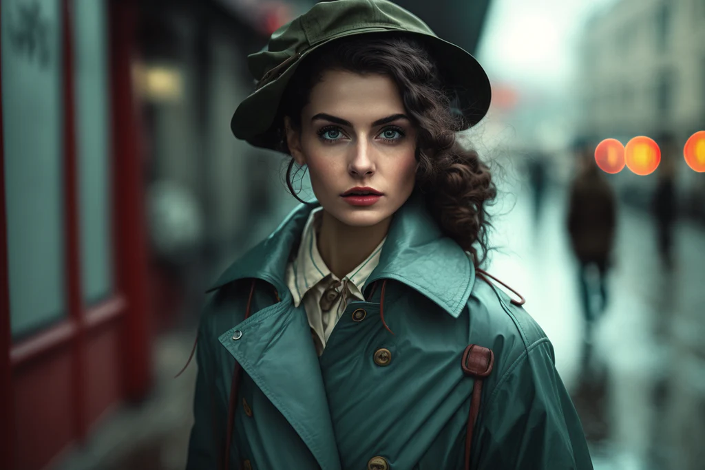 pretty woman in vintage clothes