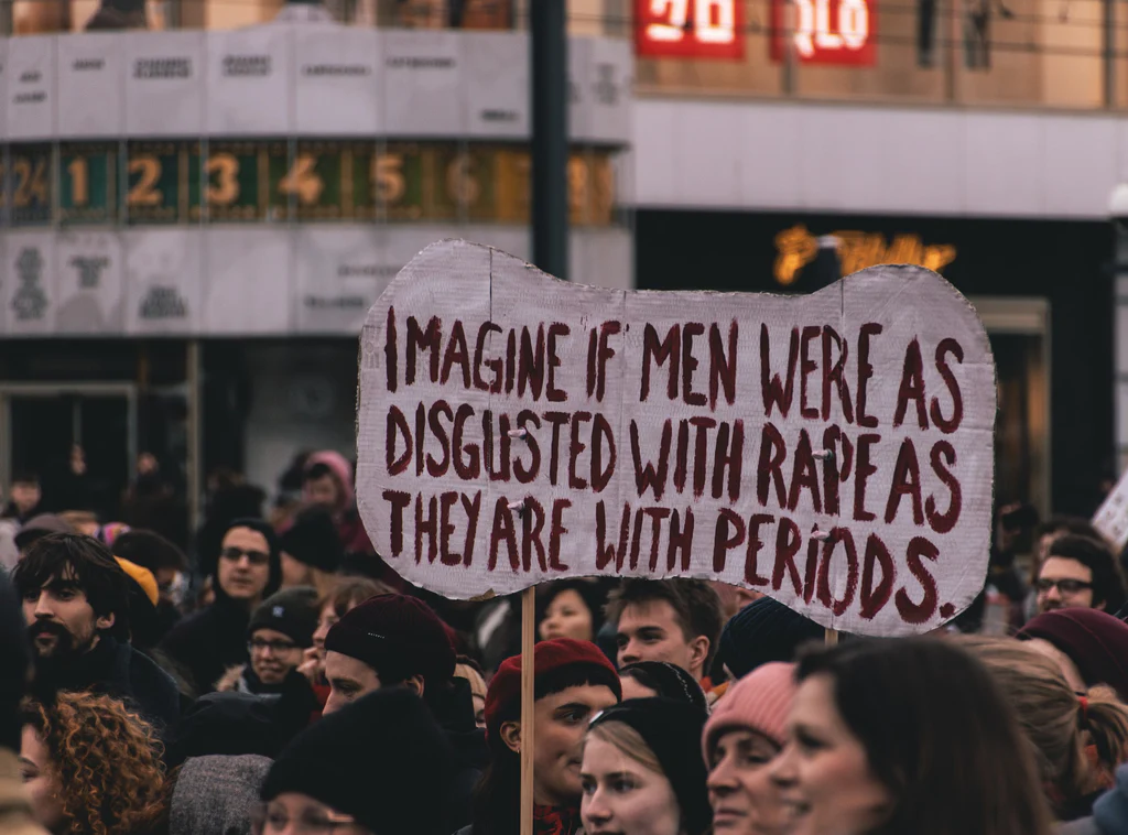 a banner at the women's march 