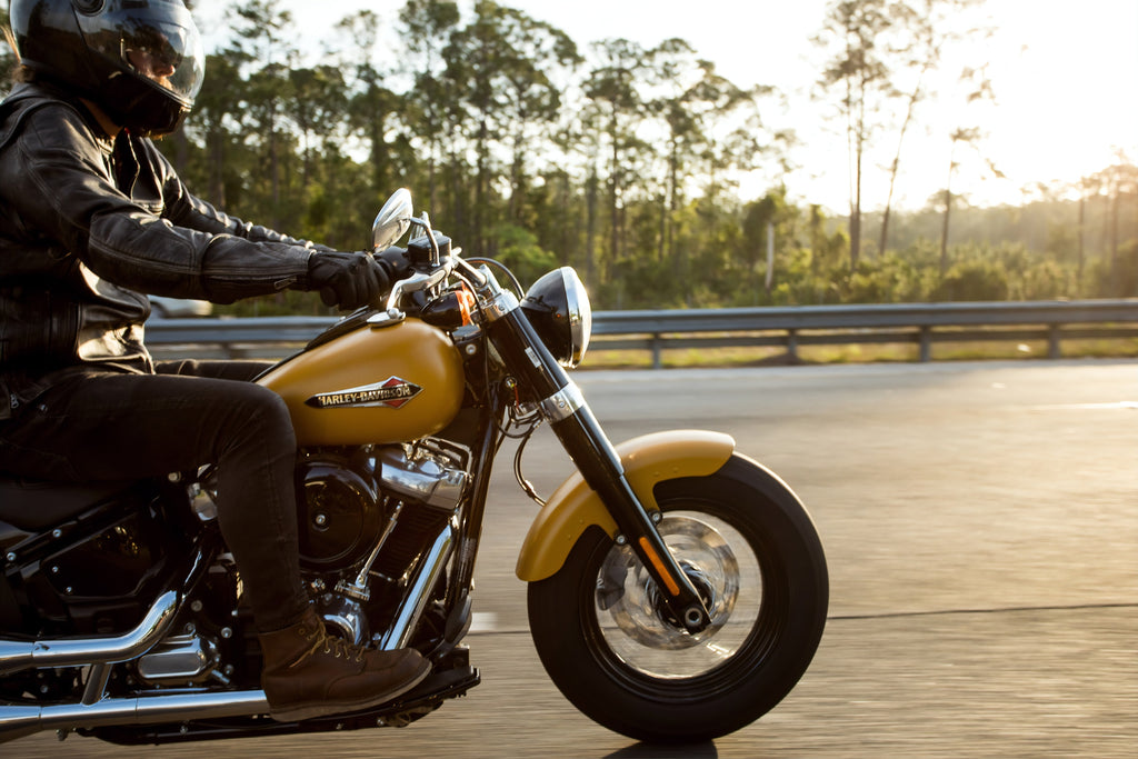 a yellow harley davidson