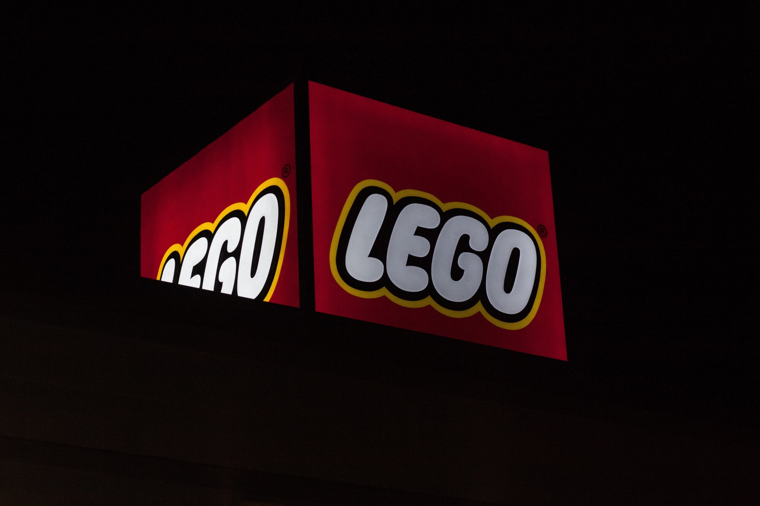 lego shop at night