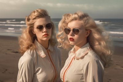 blonde sisters in sunglasses