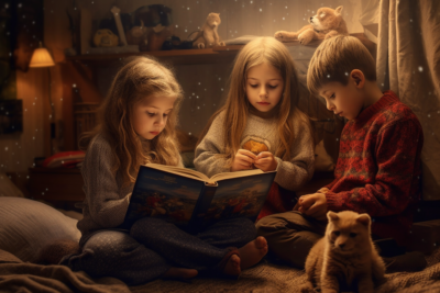 kids read a book